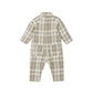 Rylee and Cru Collared Baby Jumpsuit - Olive Dobby Plaid