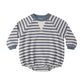 Rylee and Cru Crewneck Romper - Marine Stripe