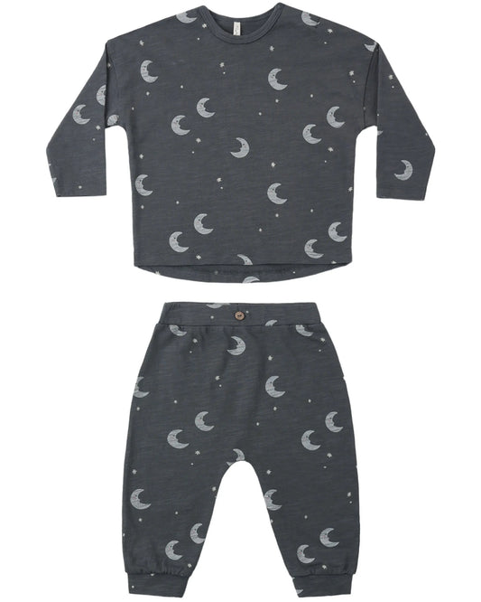 Rylee and Cru Long Sleeve Tee + Pant Set - Moons