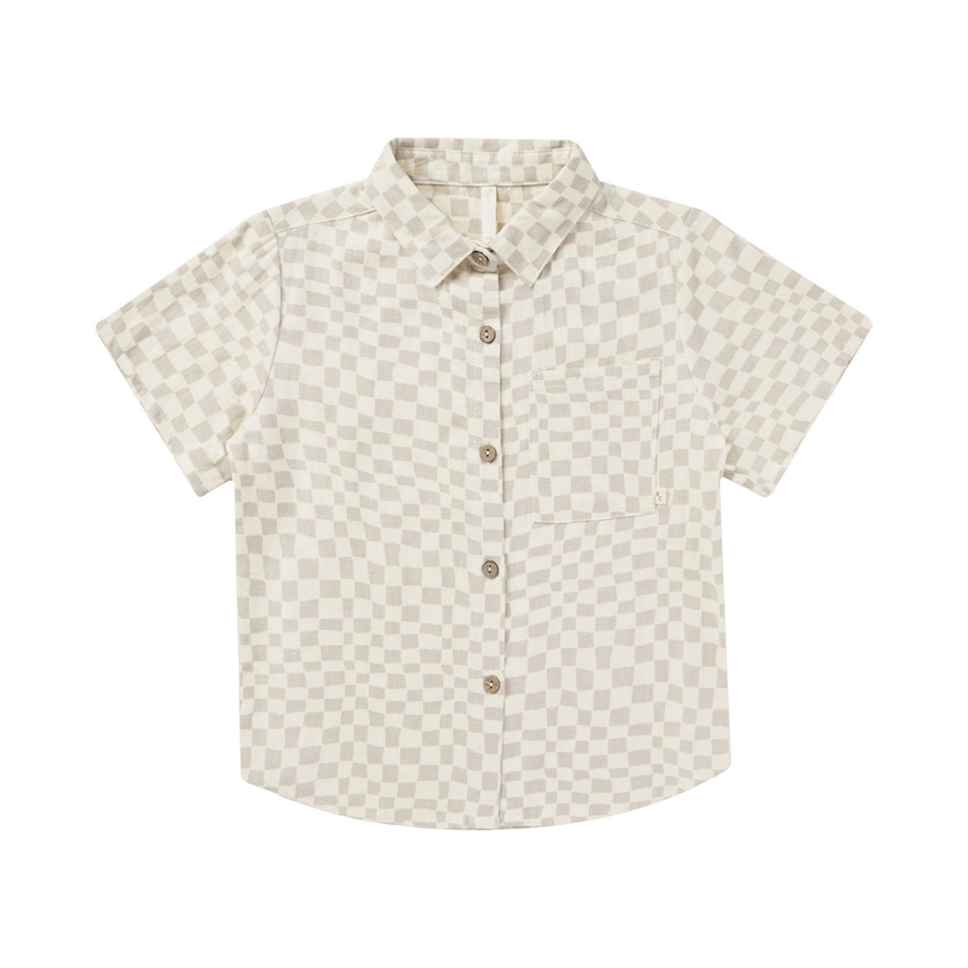 Rylee and Cru Collared Short Sleeve Shirt - Dove Check