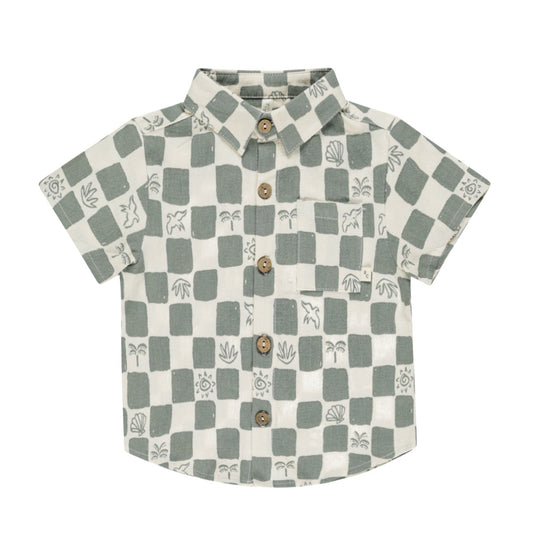 Rylee and Cru Collared Short Sleeve Shirt - Coastal Check