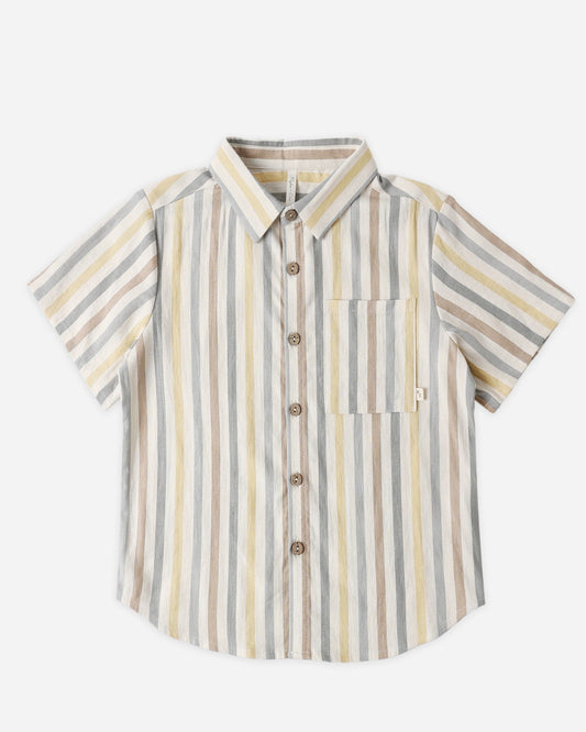 Rylee and Cru Collared Short Sleeve Shirt - Valencia Stripe