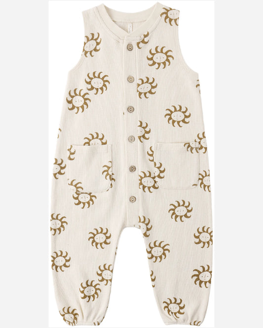 Rylee and Cru Summer Waffle Jumpsuit - Sunny