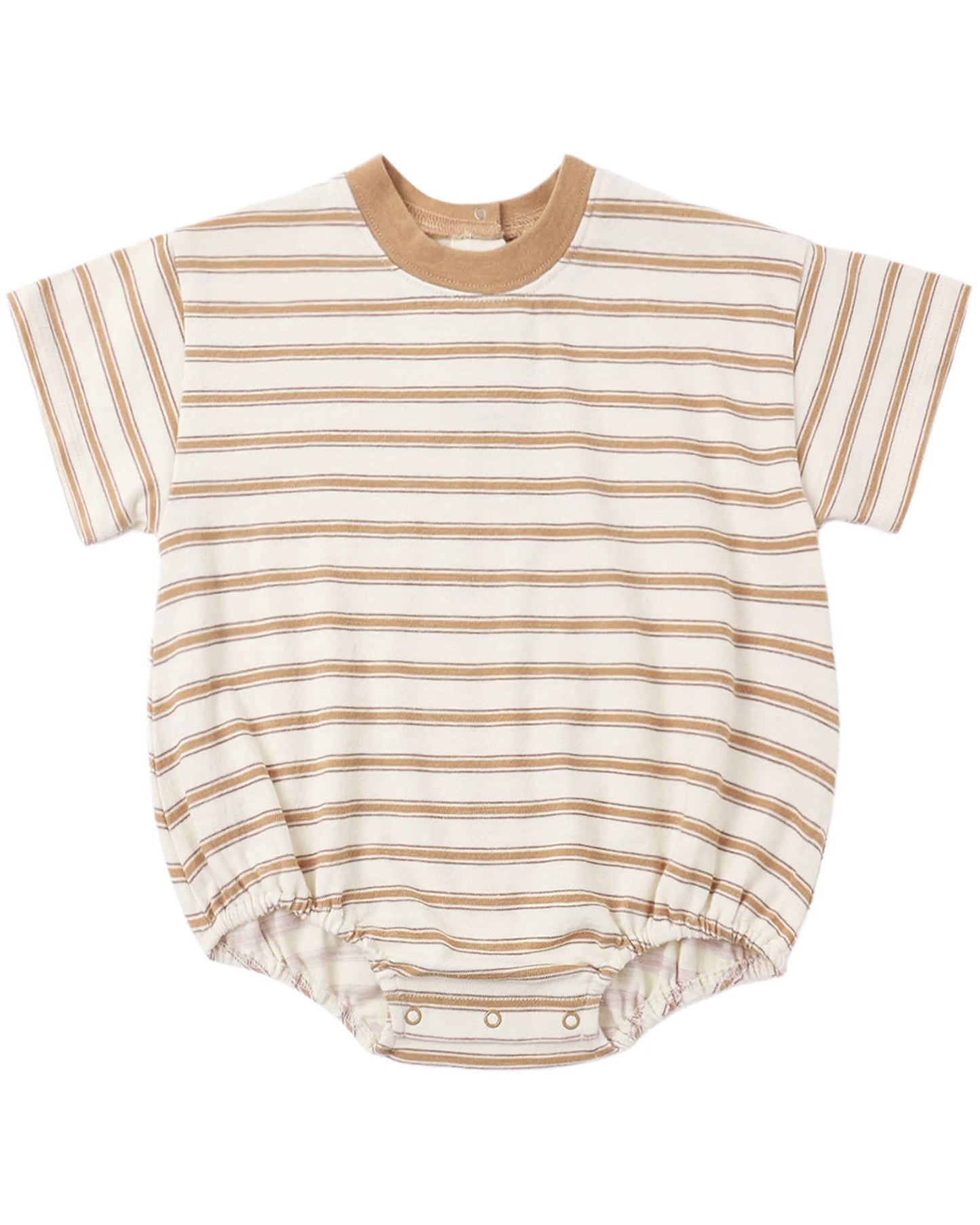Rylee and Cru Relaxed Bubble Romper - Fawn Stripe