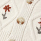 Rylee and Cru Boxy Crop Cardigan - Winter Daisy Embroidery