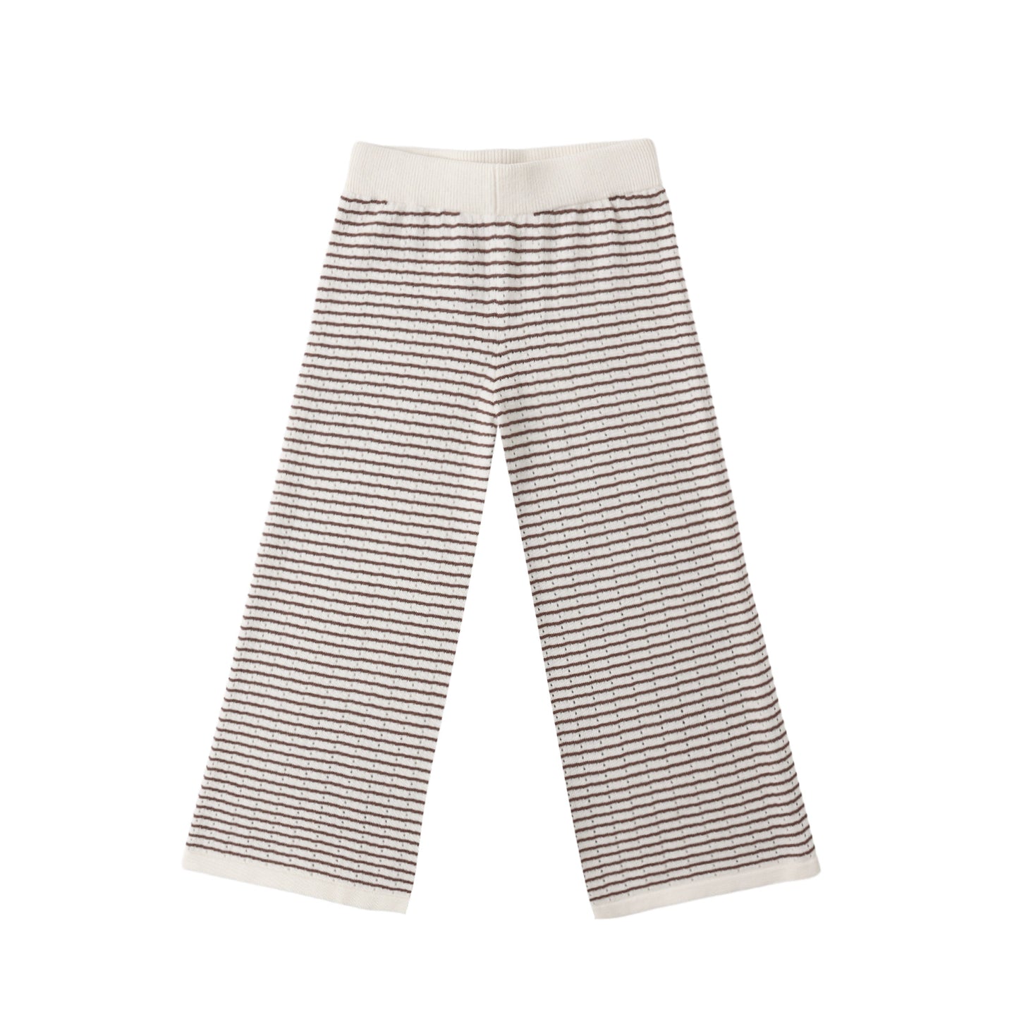 Rylee and Cru Knit Wide Leg Pant - Chocolate Stripe