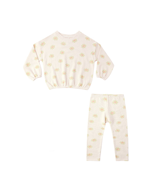 Rylee and Cru Spongey Knit Set - Yellow Daisy
