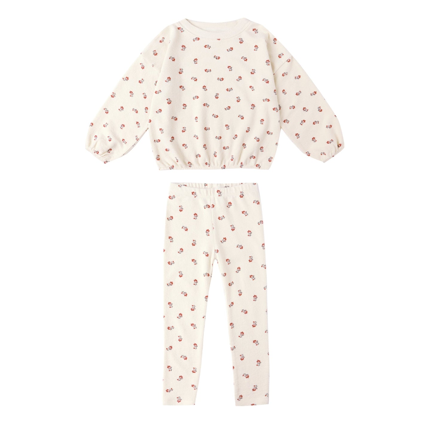 Rylee and Cru Spongey Knit Set - Ruby Ditsy