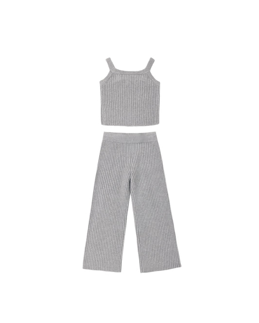 Rylee and Cru Fuzzy Knit - Lounge Set Dusty Blue