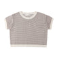 Rylee and Cru Boxy Crop Knit Tee - Chocolate Stripe