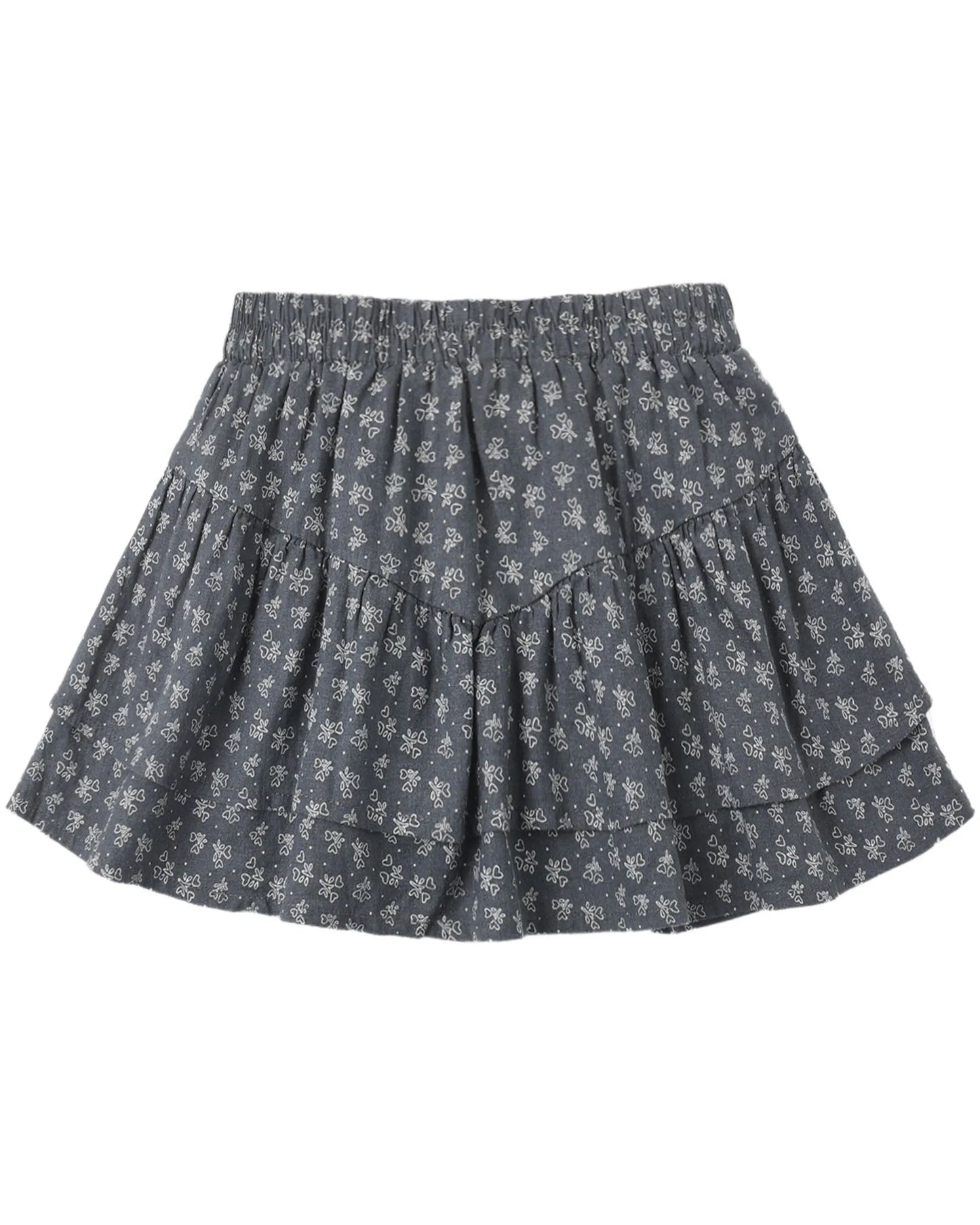 Rylee and Cru Tiered Mini Skirt - Heart Ditsy
