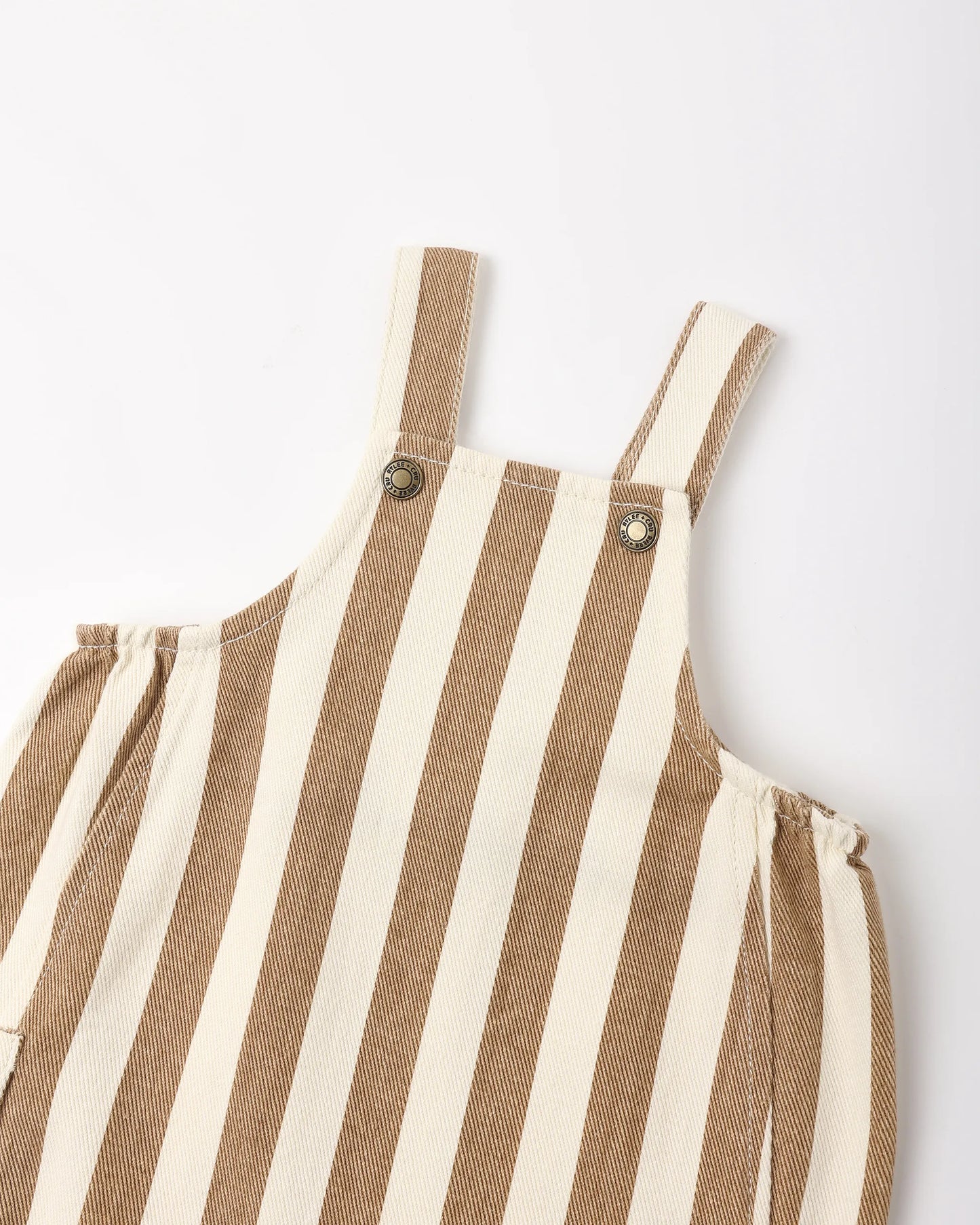 Rylee and Cru Cargo Baby Overall - Fawn Pinstripe