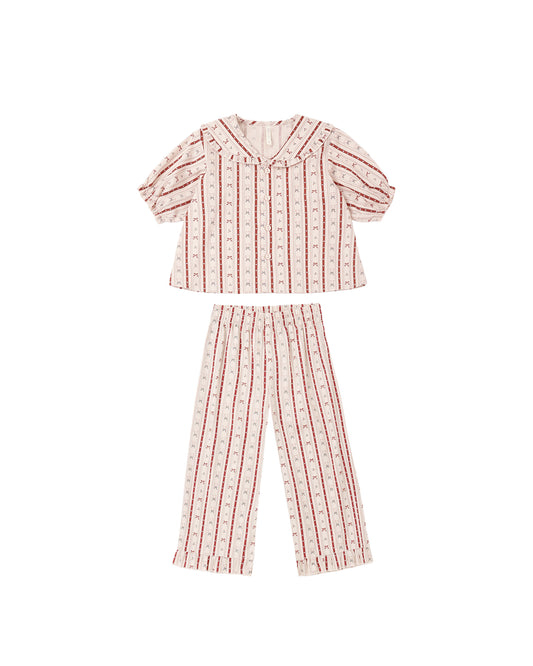 Rylee and Cru Ruffle Pajamas - Candy Cane Lane