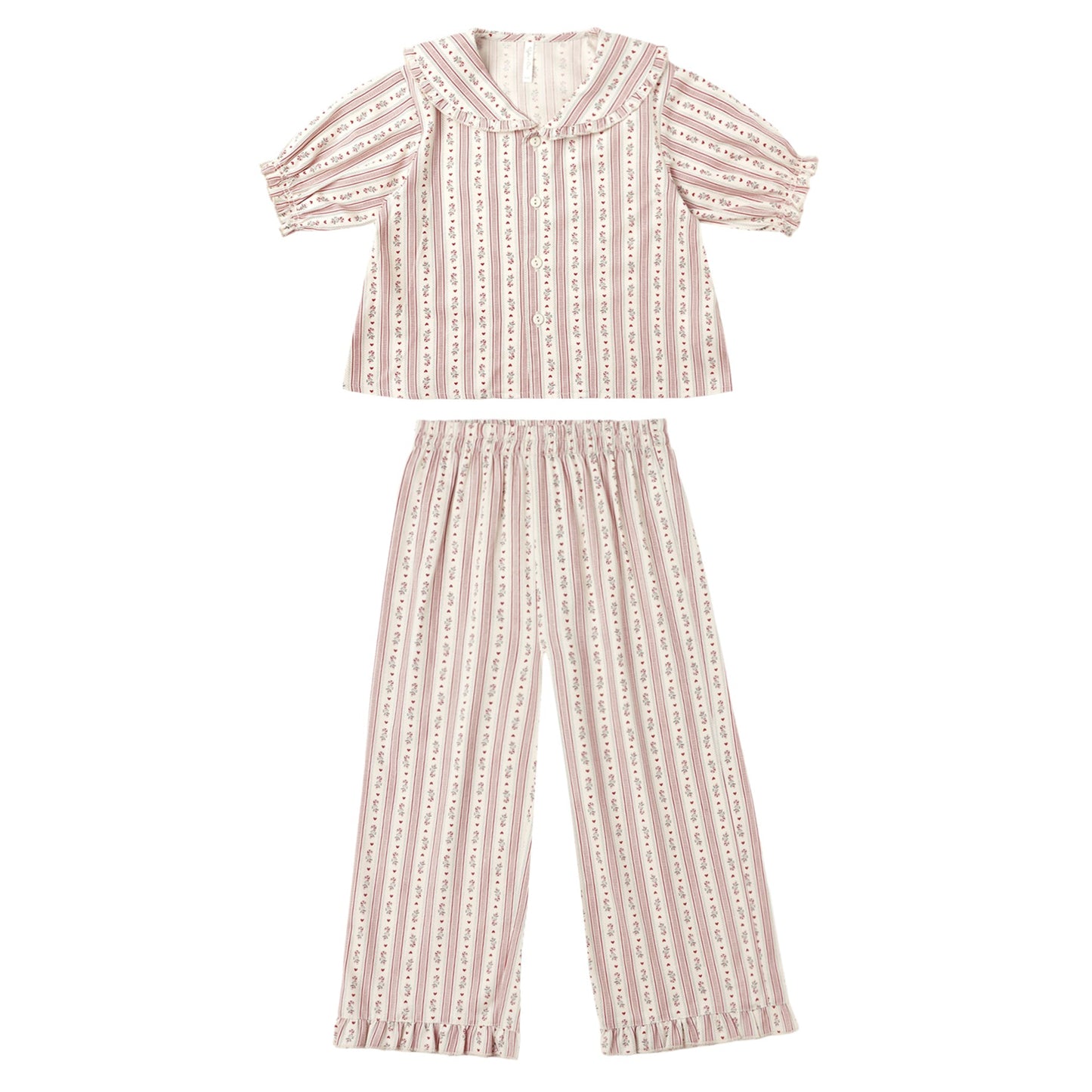 Rylee and Cru Ruffle Pajamas - Candy Cane Stripe
