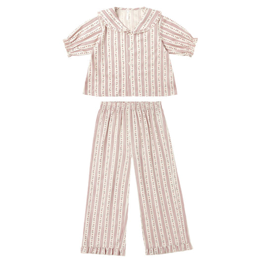 Rylee and Cru Ruffle Pajamas - Candy Cane Stripe