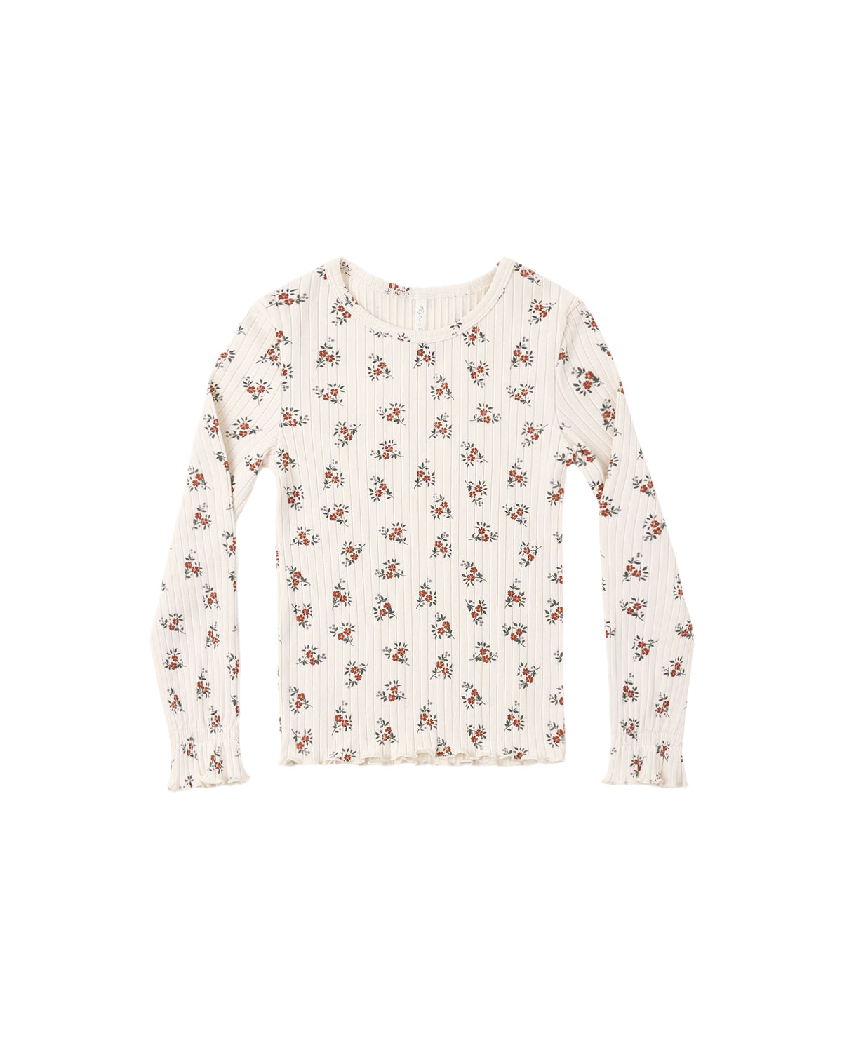 Rylee and Cru Ribbed Long Sleeve Top - Ruby Bloom