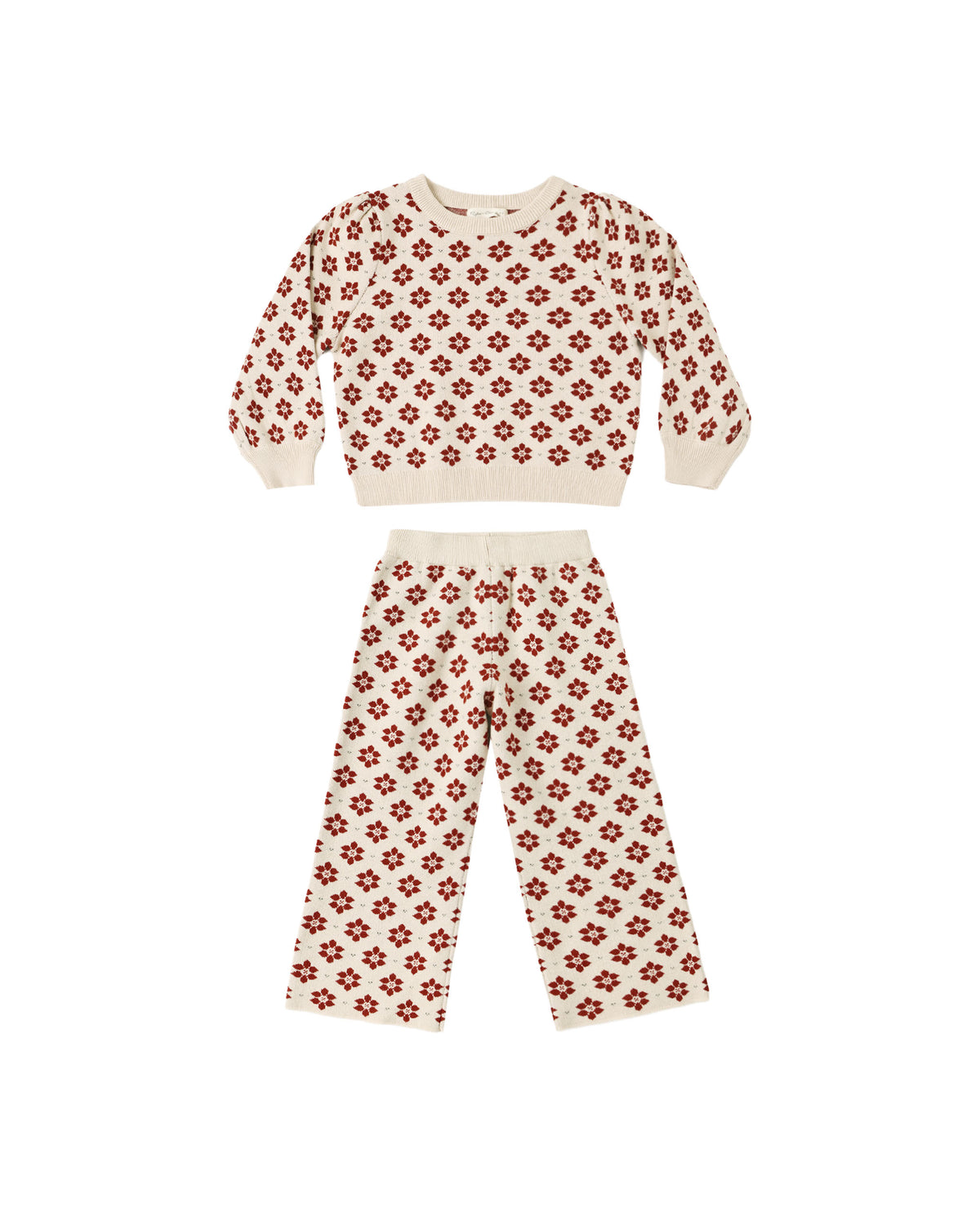 Rylee and Cru Jacquard Knit Set - Poinsettia