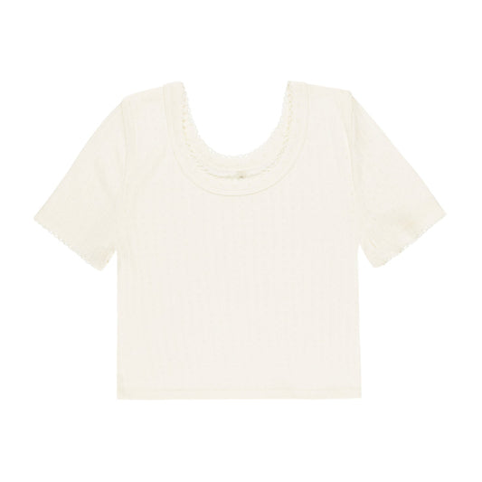 Rylee and Cru Pointelle Tee - Ivory