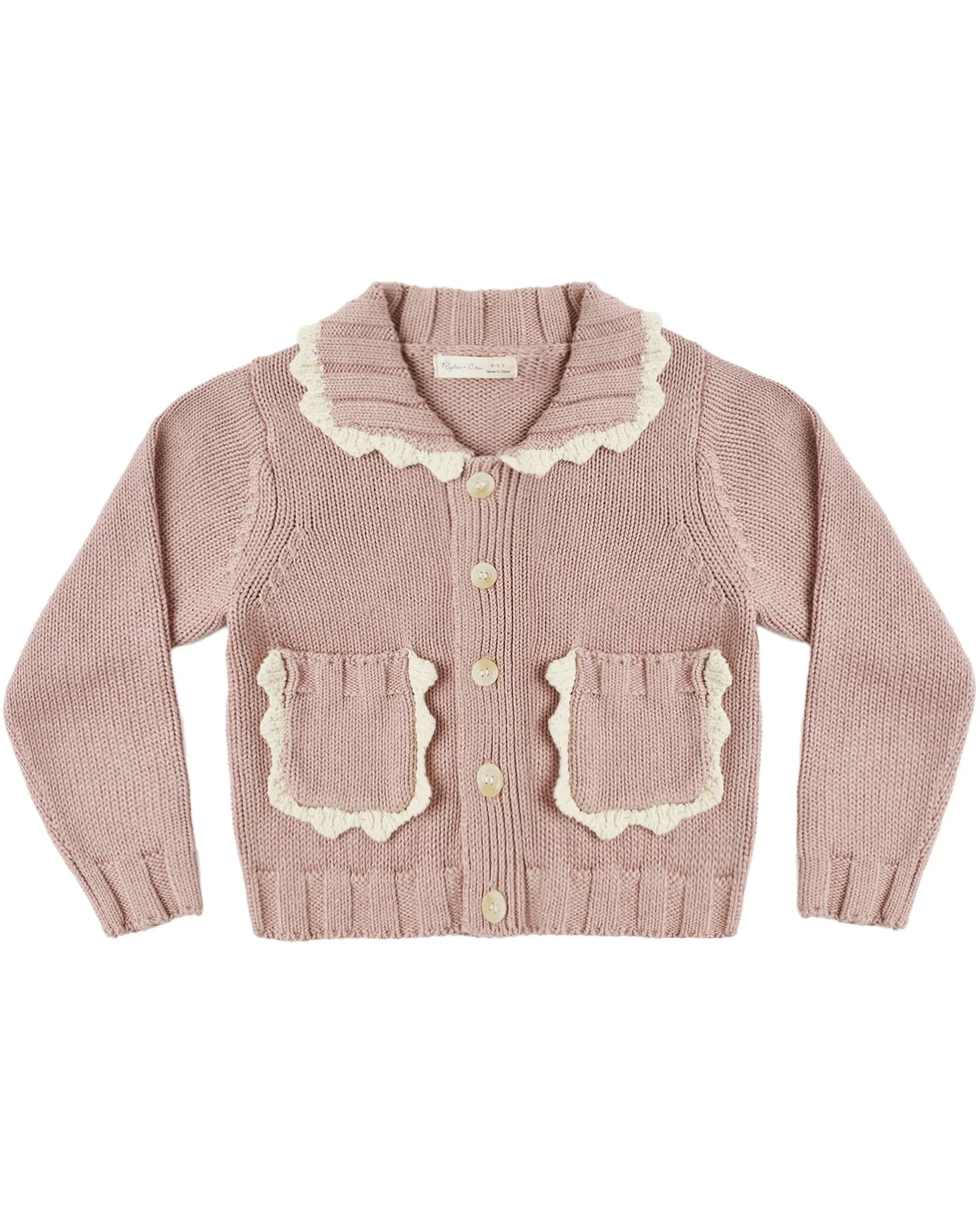 Rylee and Cru Collared Cardigan - Rosewood