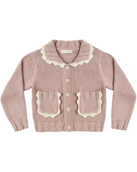 Rylee and Cru Collared Cardigan - Rosewood
