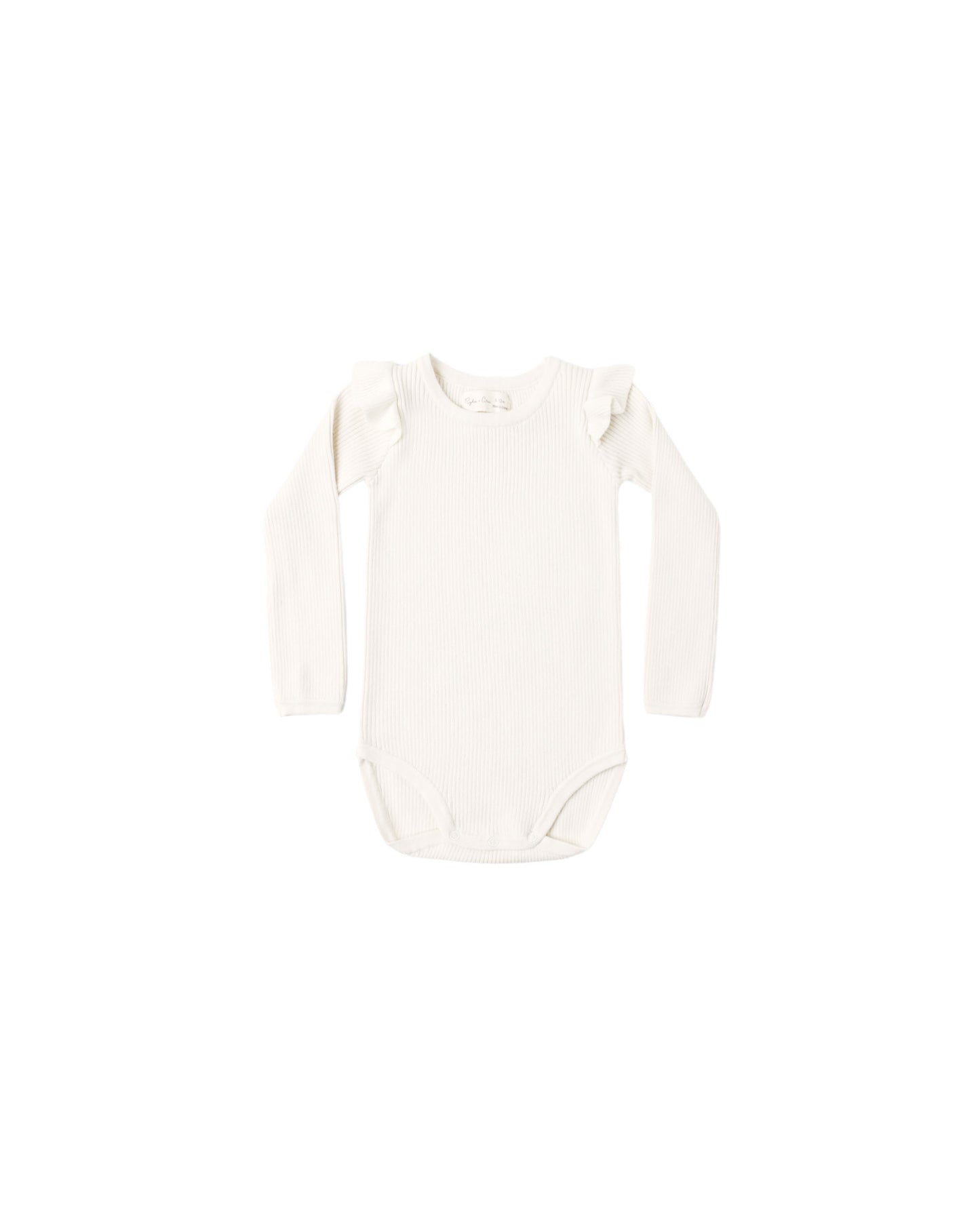 Rylee and Cru Shoulder Ruffle - Bodysuit Natural