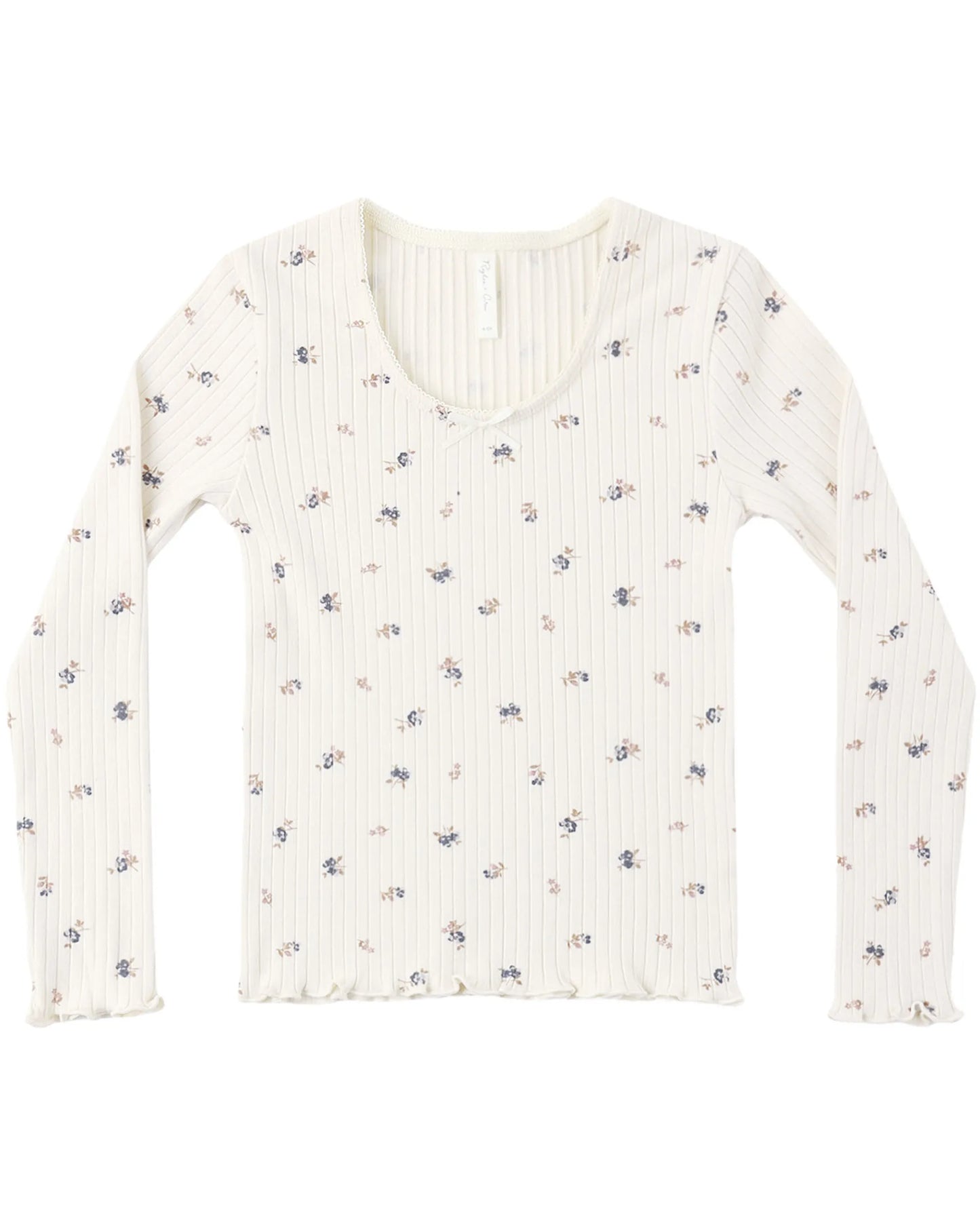 Rylee and Cru Ribbed Long Sleeve - Natural Ditsy