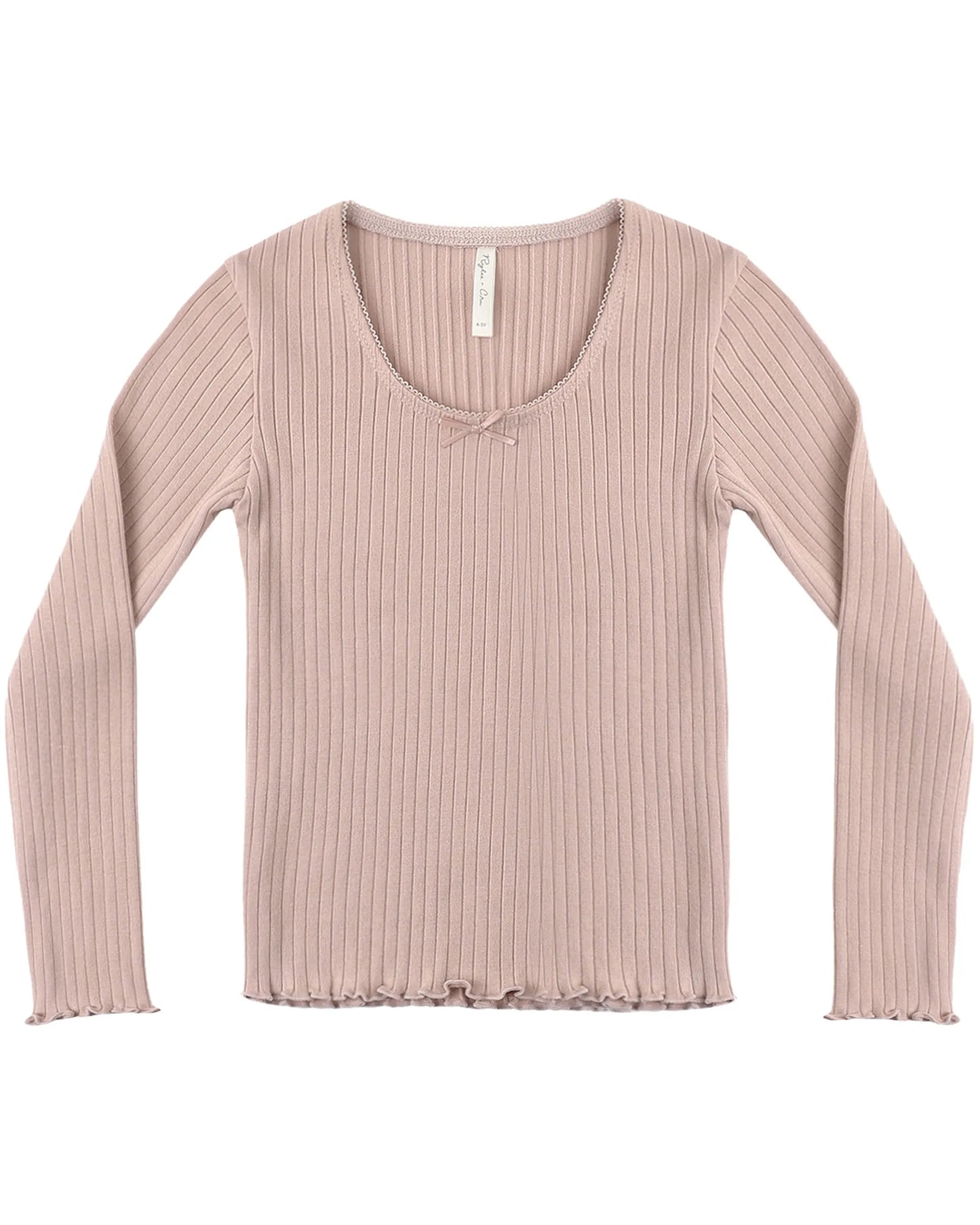 Rylee and Cru Ribbed Long Sleeve - Rosewood