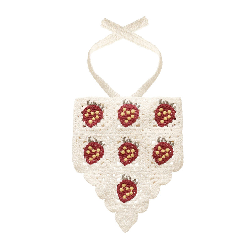 Rylee and Cru Crochet Head Scarf - Strawberry Pattern - Ivory