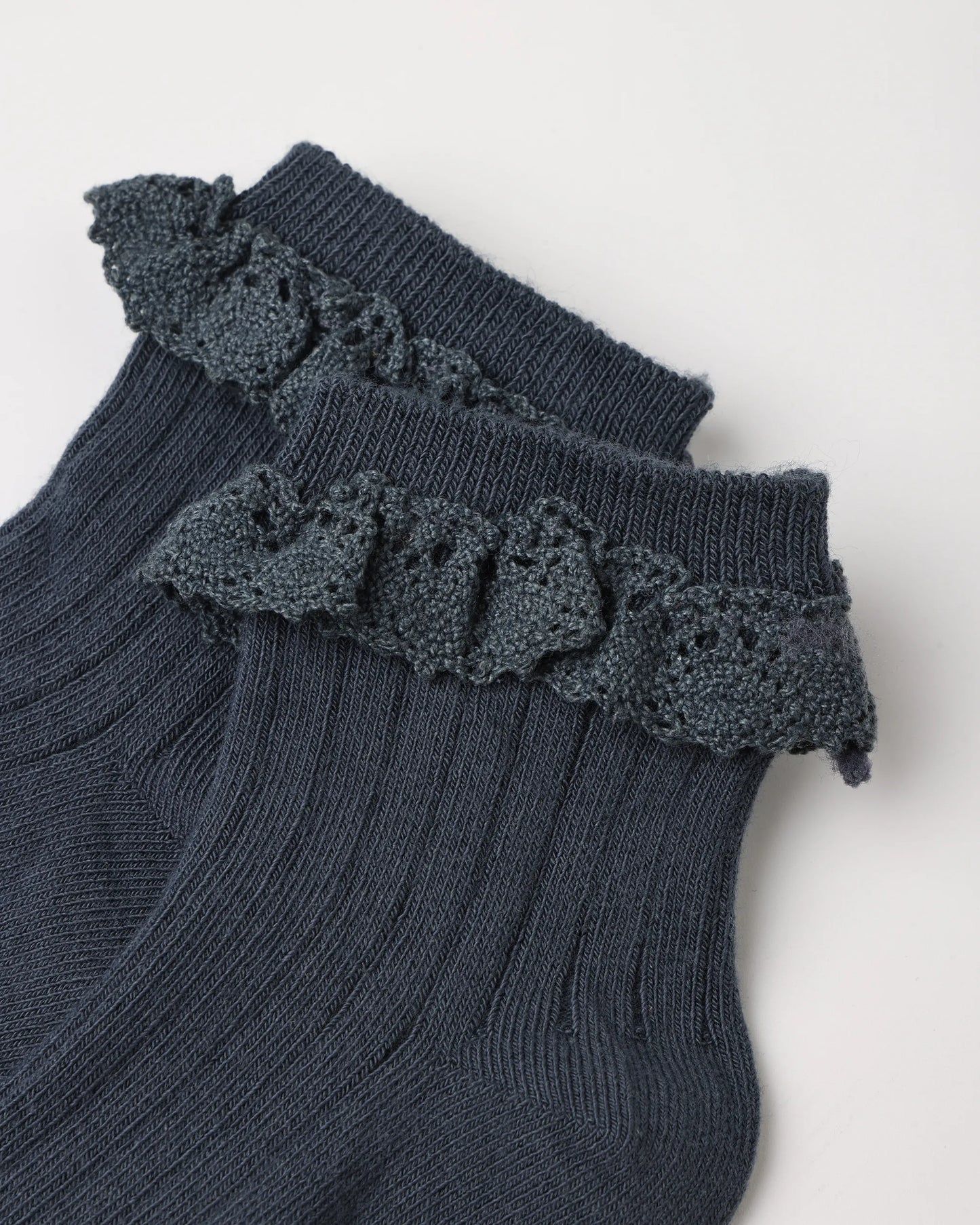 Rylee and Cru Lace Trim Socks, 2-Pack - Fawn, Midnight