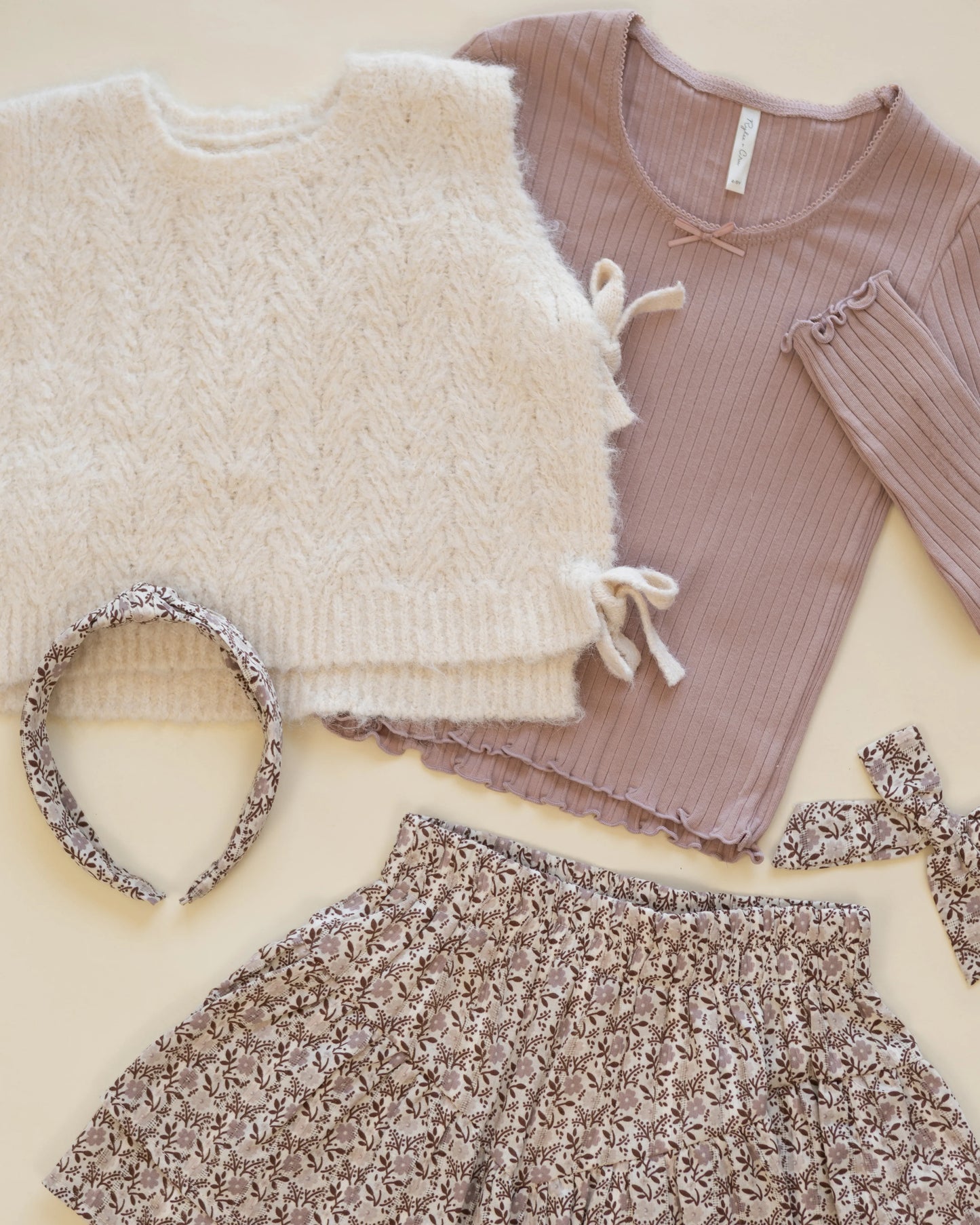 Rylee and Cru Ribbed Long Sleeve - Rosewood