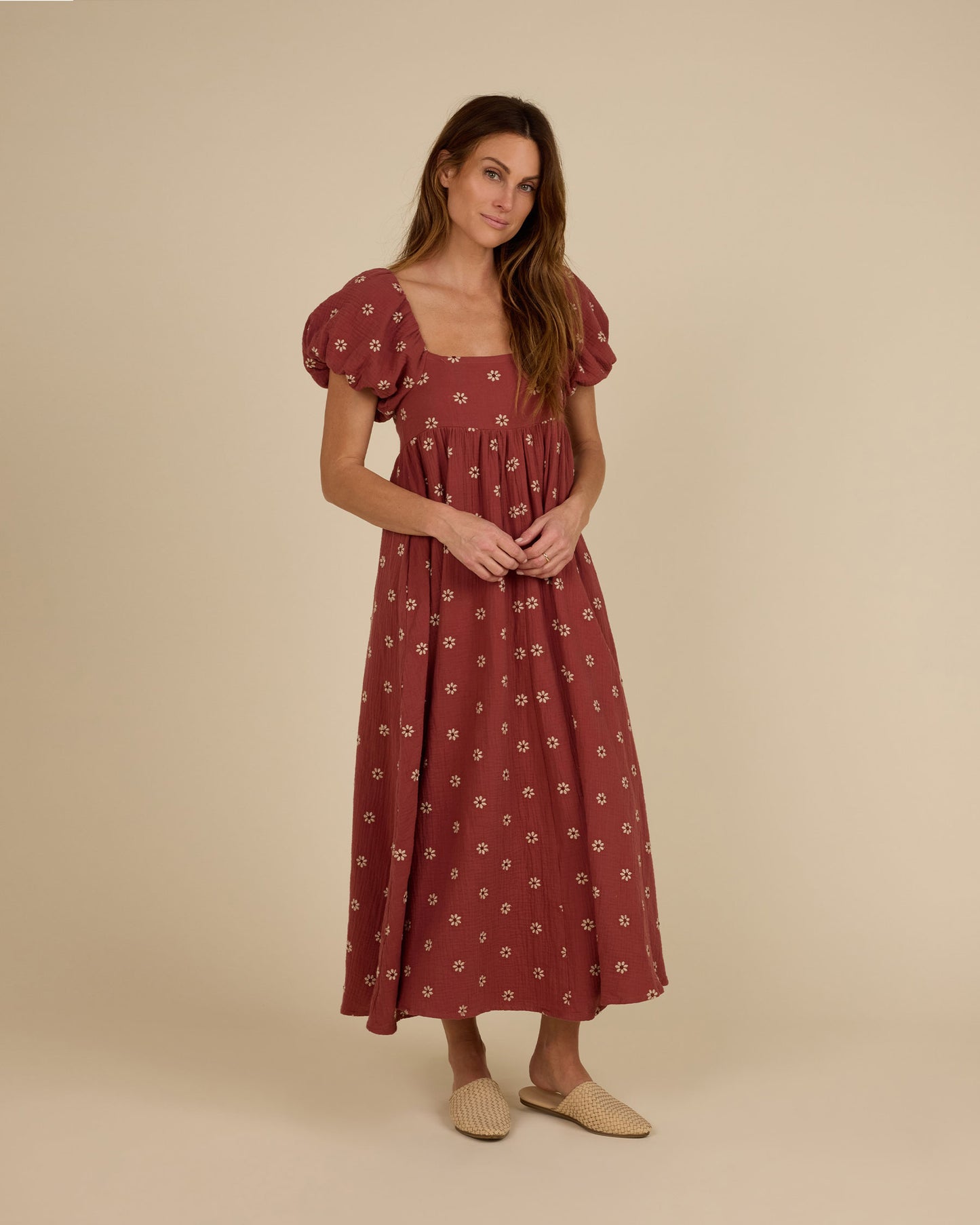 Rylee and Cru Women's Oceane Dress - Embroidered Daisy - Strawberry