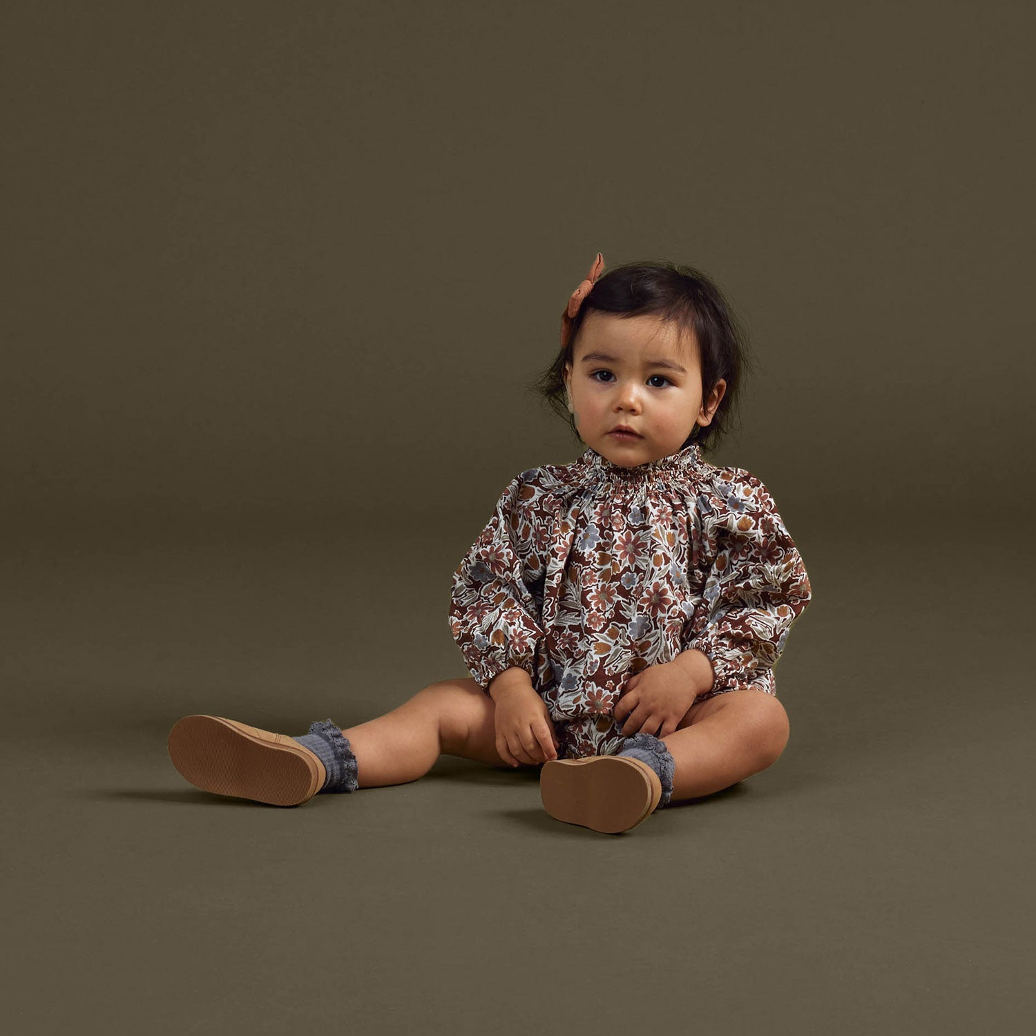 Little girl wearing Rylee and Cru Quincy Blouse Set - Autumn Bloom