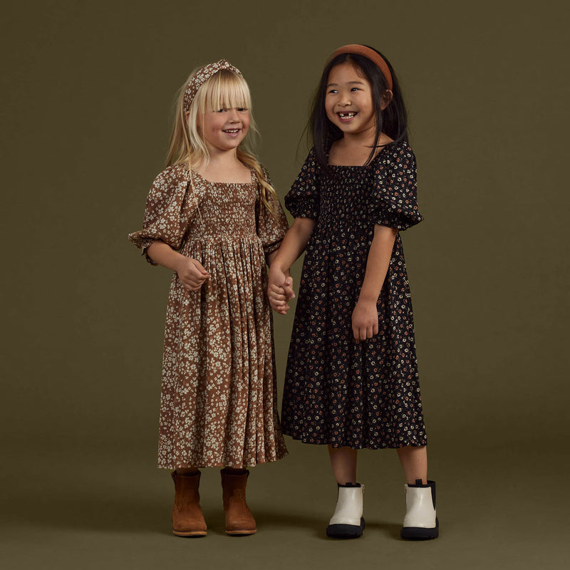 Little girl wearing Rylee and Cru Adelaide Dress - Harvest