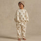 boy wearing Rylee and Cru Jogger Pant - Snowman - Ivory