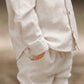Child wearing Rylee and Cru Collared Long Sleeve Shirt - Brass Pinstripe