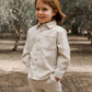 Child wearing Rylee and Cru Collared Long Sleeve Shirt - Brass Pinstripe