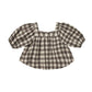 Rylee and Cru Gia Blouse - Charcoal Check - Natural / Charcoal 