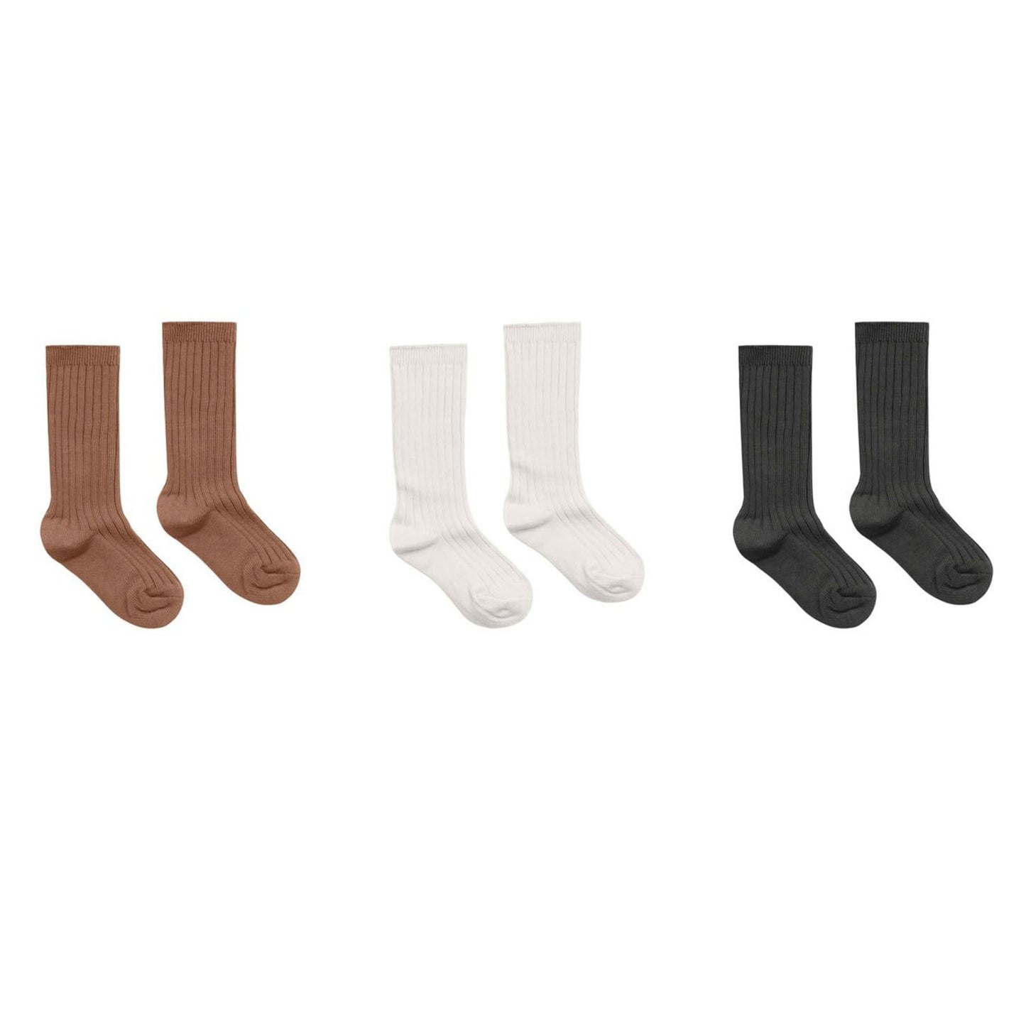 Rylee and Cru Ribbed Socks - Cedar / Ivory / Black - 0-6M