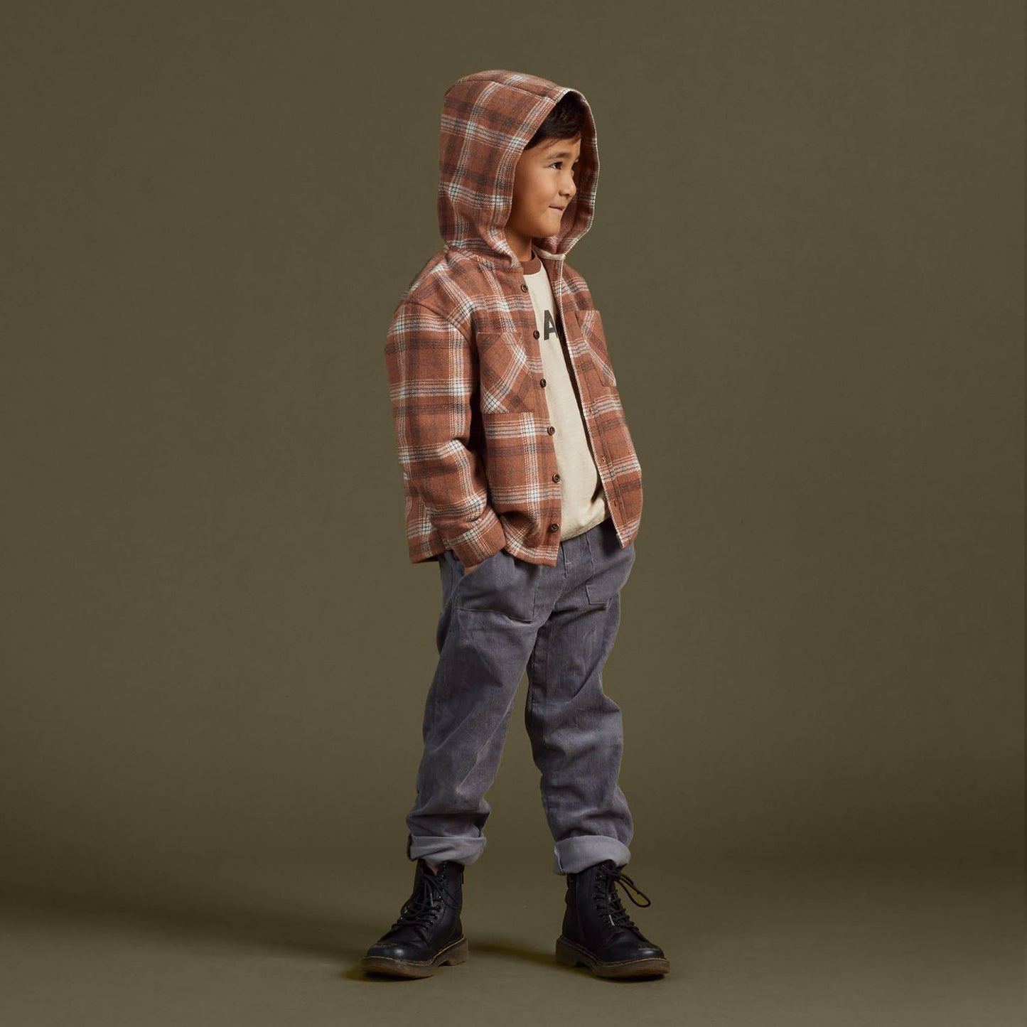 Boy wearing Rylee and Cru Oliver Pant - Slate