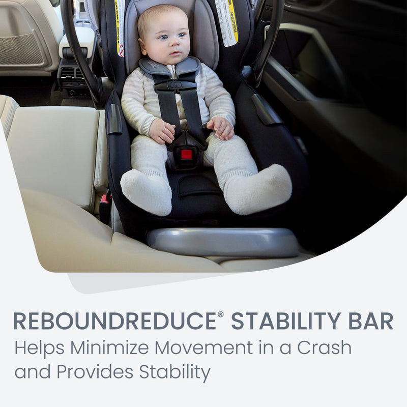 Baby riding in Britax Alpine Clicktight Car Seat Base with Anti-Rebound Bar - Black