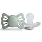 Mushie Frigg Lucky Symmetrical Silicone Pacifier 2-Pack - Sage / Silver Gray