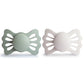 Mushie Frigg Lucky Symmetrical Silicone Pacifier 2-Pack - Sage / Silver Gray