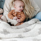 Mother and Baby with Saranoni Receiving Double-Layer Bamboni Blanket - Swiss Cross