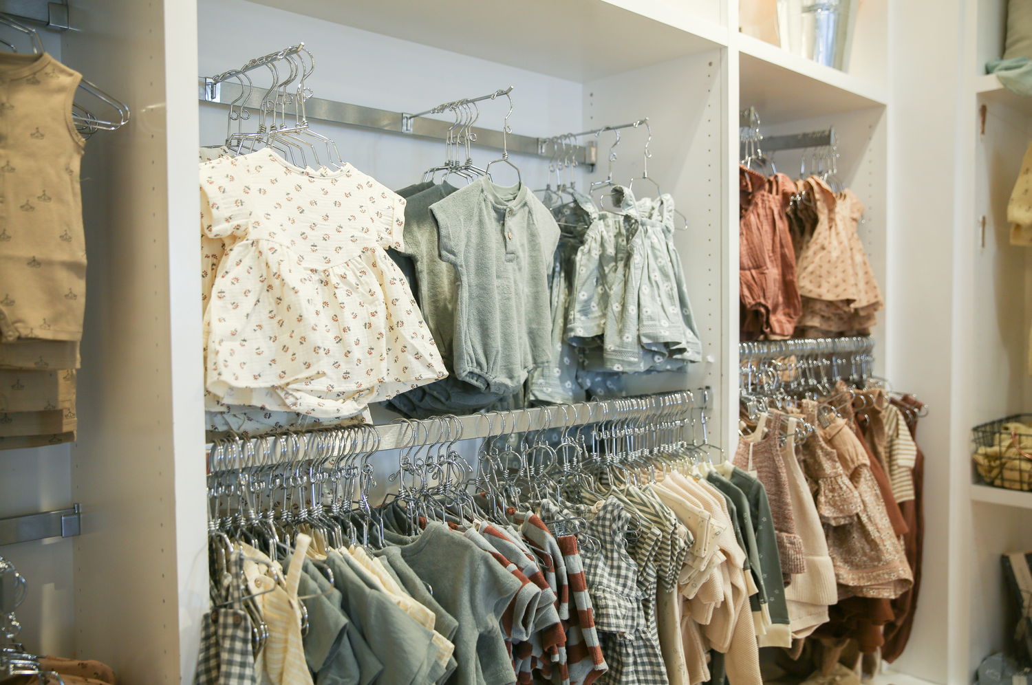 Clothing section at The Baby Cubby