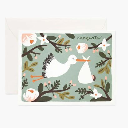 Rifle Paper Co Congrats Stork Card