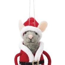 Creative Co-op Handmade Wool Felt Mouse Ornament