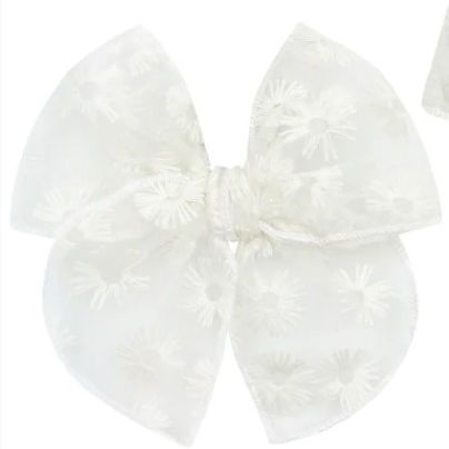 Lou Lou and Company Cloud Muslin Heirloom Bow Clip - Small