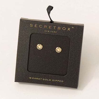 Secret Box Mini Smiley Face Stud Earrings