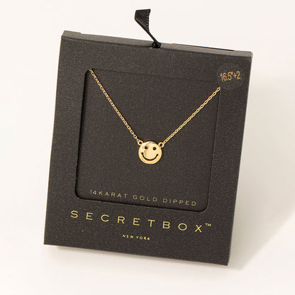 Secret Box Smiley Face Charm Necklace