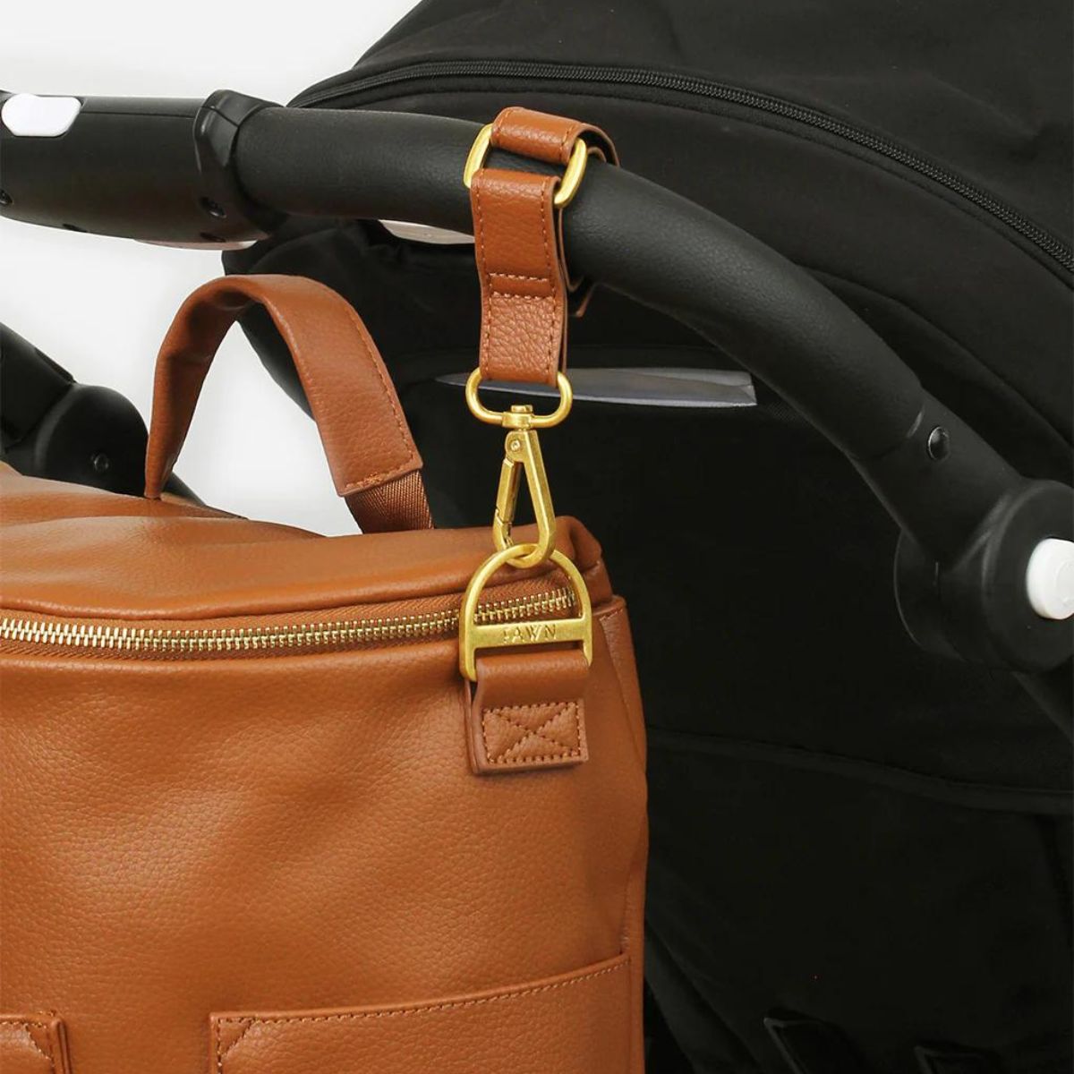 Fawn Design Stroller Hooks on stroller - Brown
